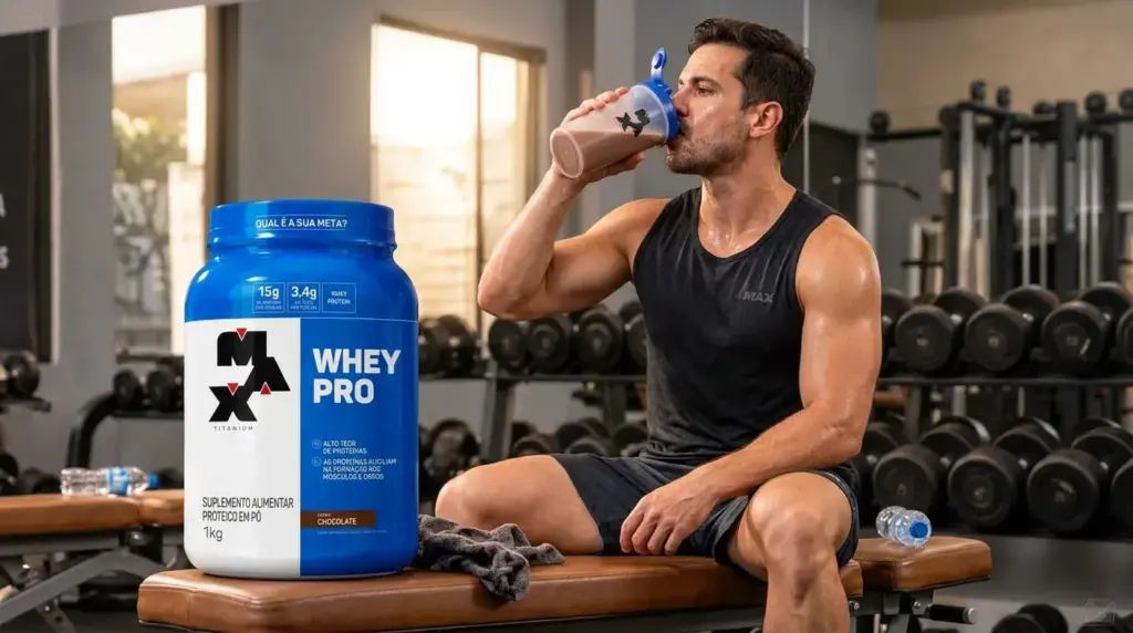 Homem bebendo shake de chocolate
